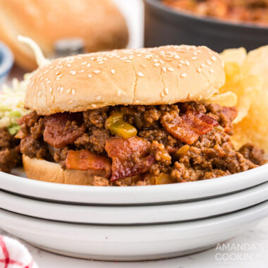 Bacon Sloppy Joes on a plate