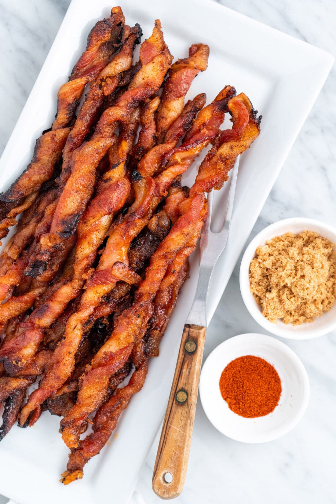 Bacon Twists on a platter