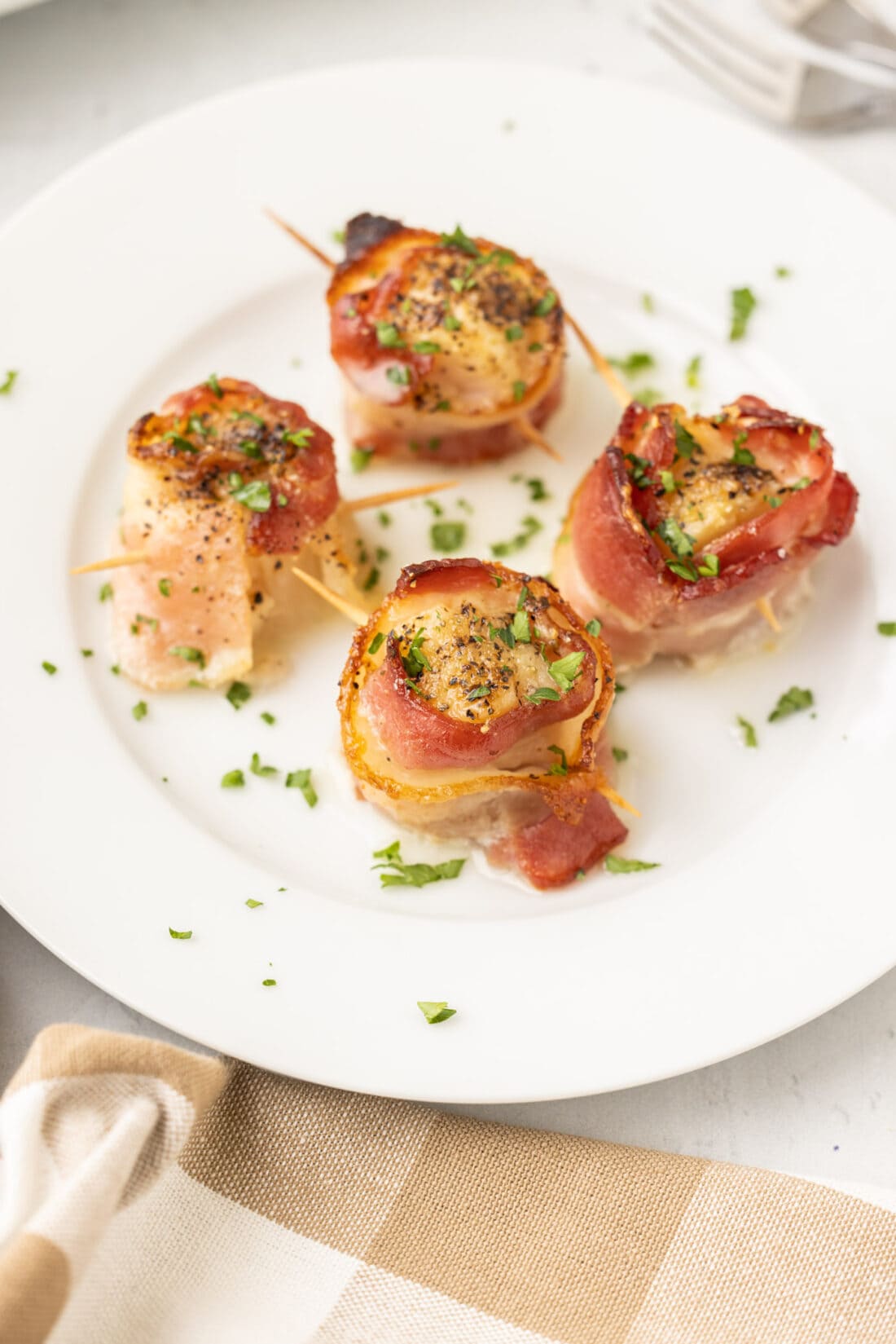 plate of Bacon Wrapped Scallops