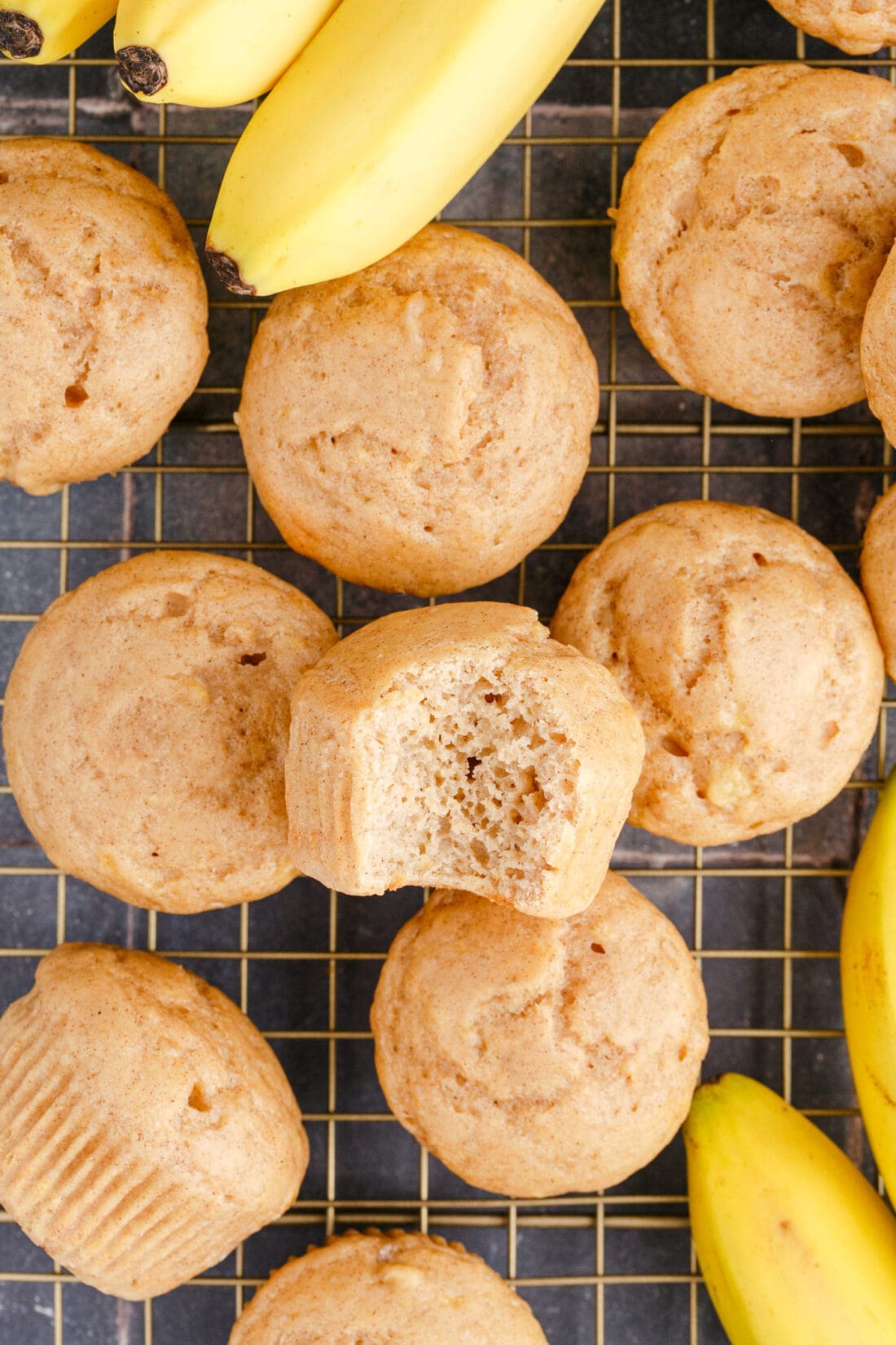 Banana Muffins - one with bite out of it