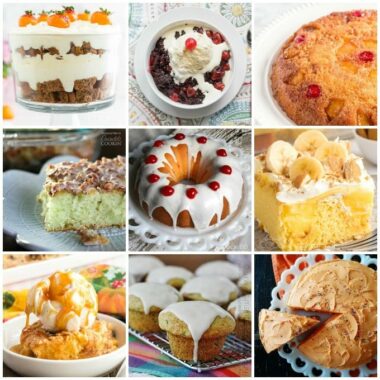 many different types of cake in a collage