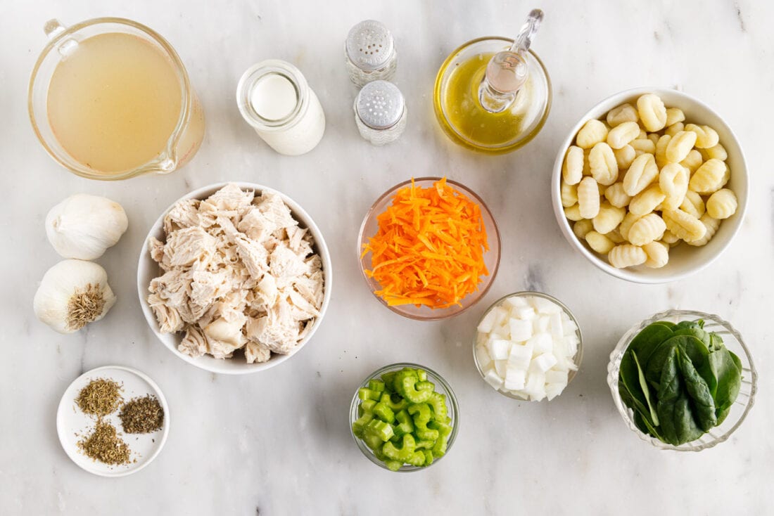 ingredients for Chicken Gnocchi Soup