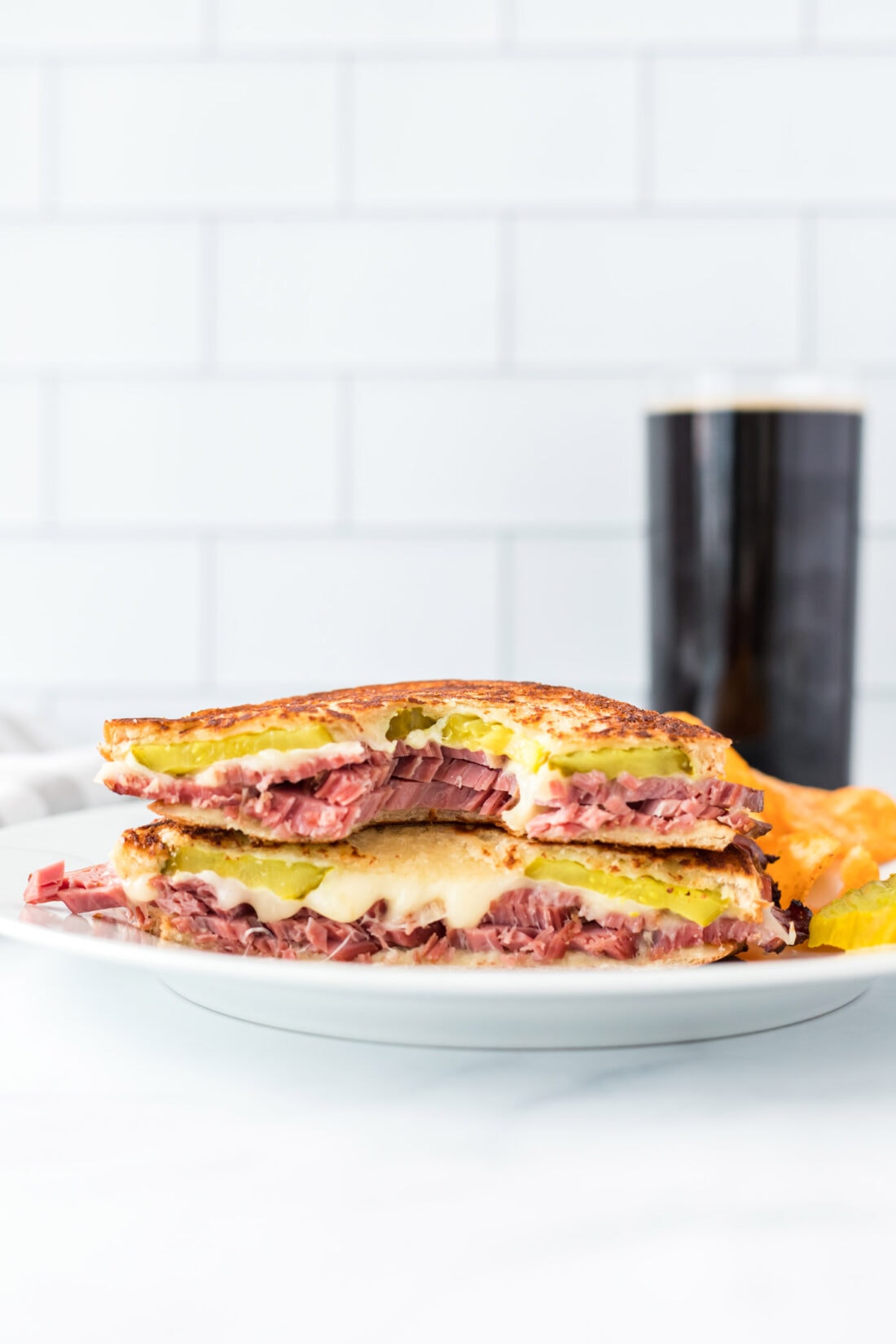 Corned Beef Sandwich with a bite out