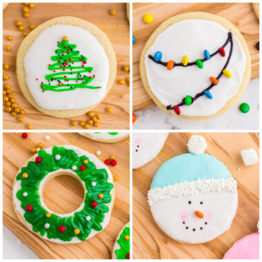 4 decorated sugar cookies