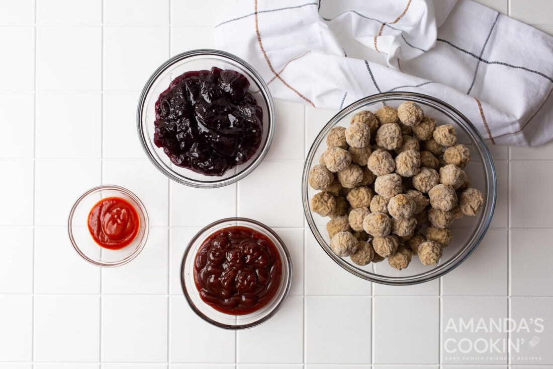 ingredients for grape jelly meatballs