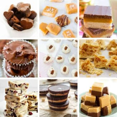 collage of different types of homemade candy
