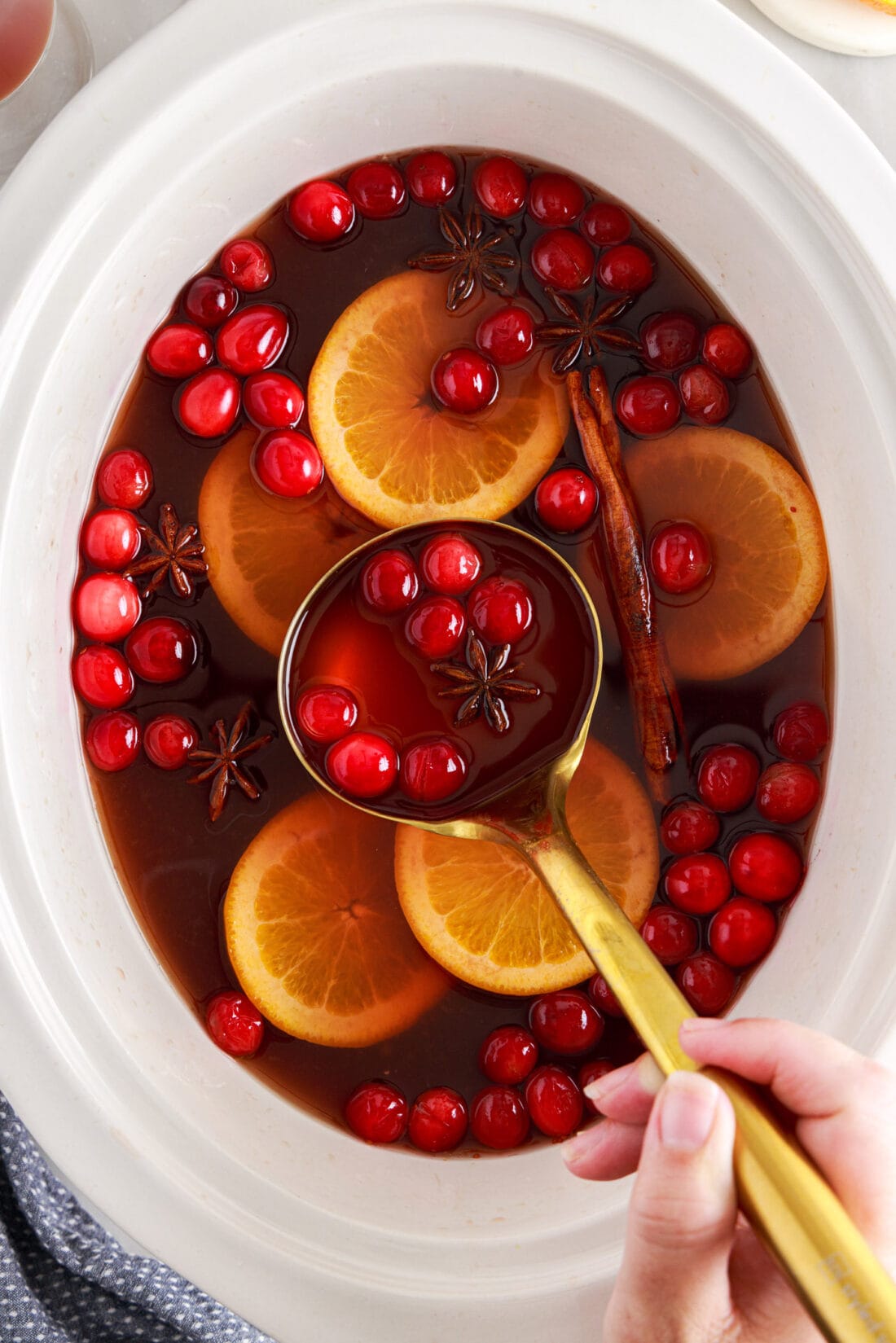 ladle of Hot Cranberry Punch