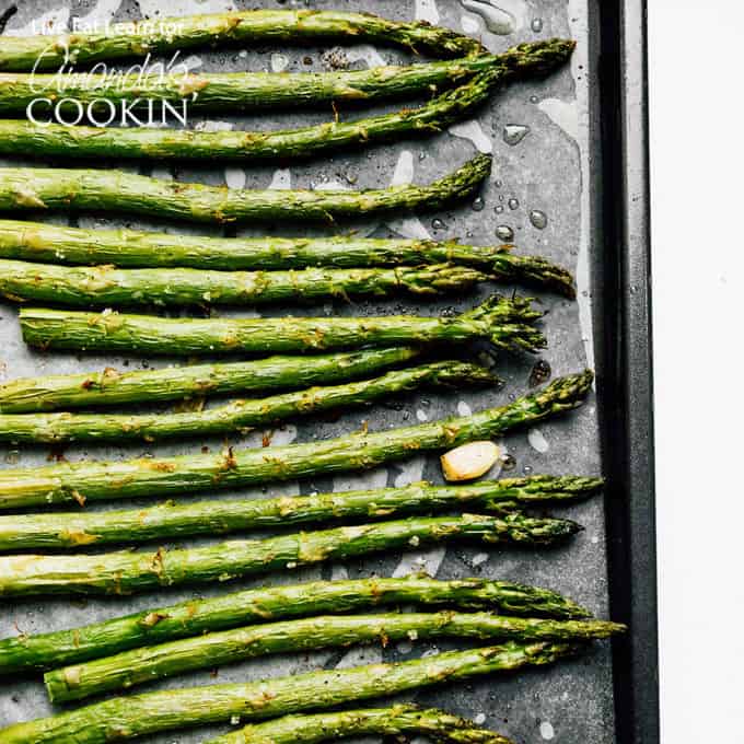 pan of asparagus