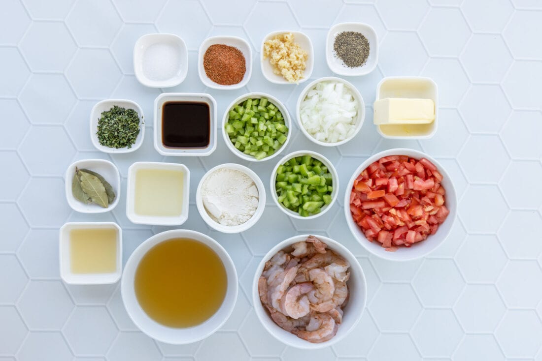 ingredients for Shrimp Etoufee